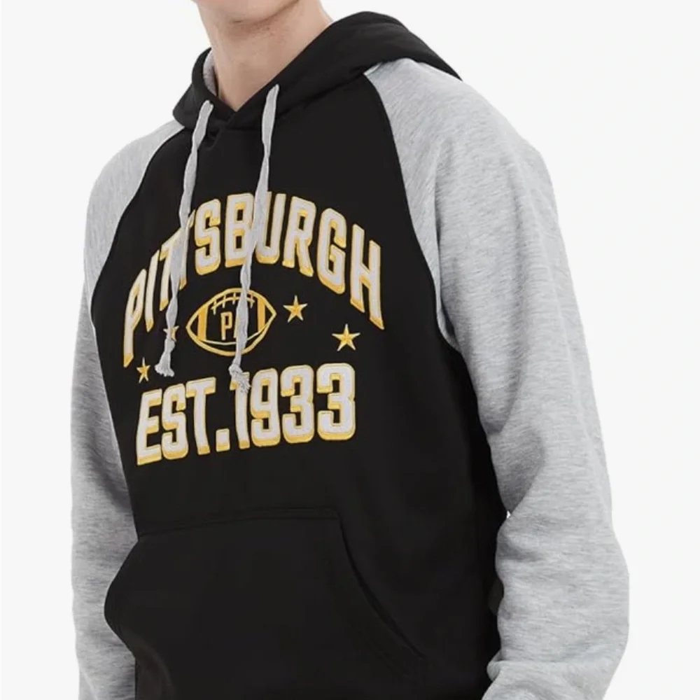 Pittsburgh Black and Gray Men's Hoodie